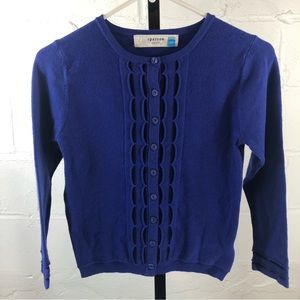 Anthropologie Sparrow Scallop Front Sweater Cardigan Size XSP Blue